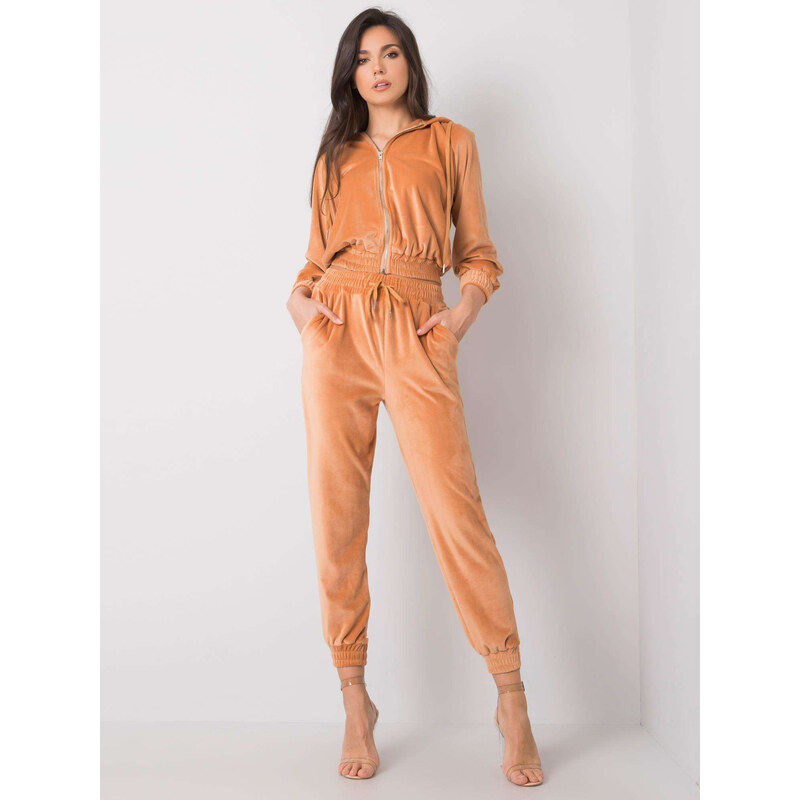 BASIC Camel dámska zamatová tepláková súprava EM-KMPL-MC8917.90P-camel 24121757