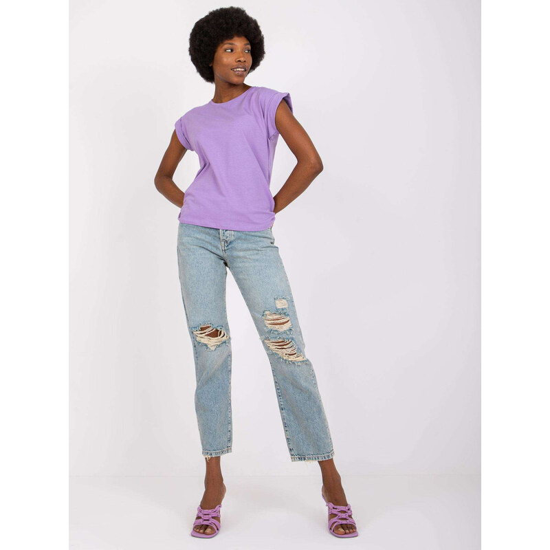 BASIC FEEL GOOD Svetlofialové dámske tričko s krátkymi rukávmi RV-TS 31333559