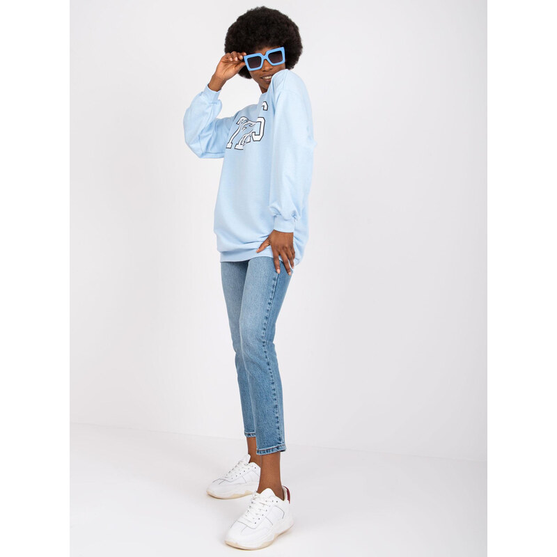 BASIC Svetlomodrá mikina Poppy s nápisom Texas -EM-BL-719.36-light 31615000