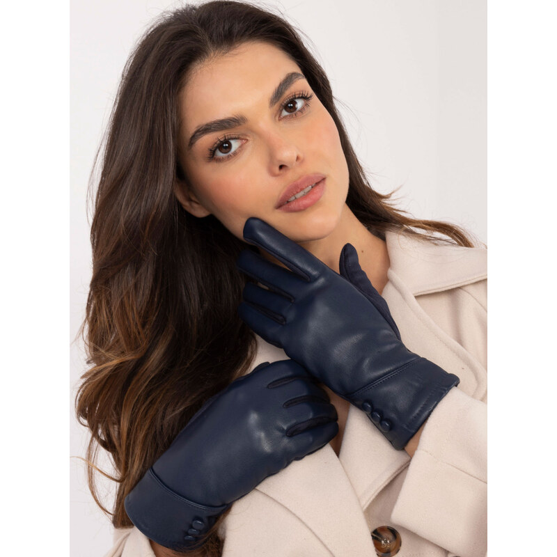 ITALY MODA Tmavomodré elegantné dámske rukavice AT-RK-239805.95-dark 59057402