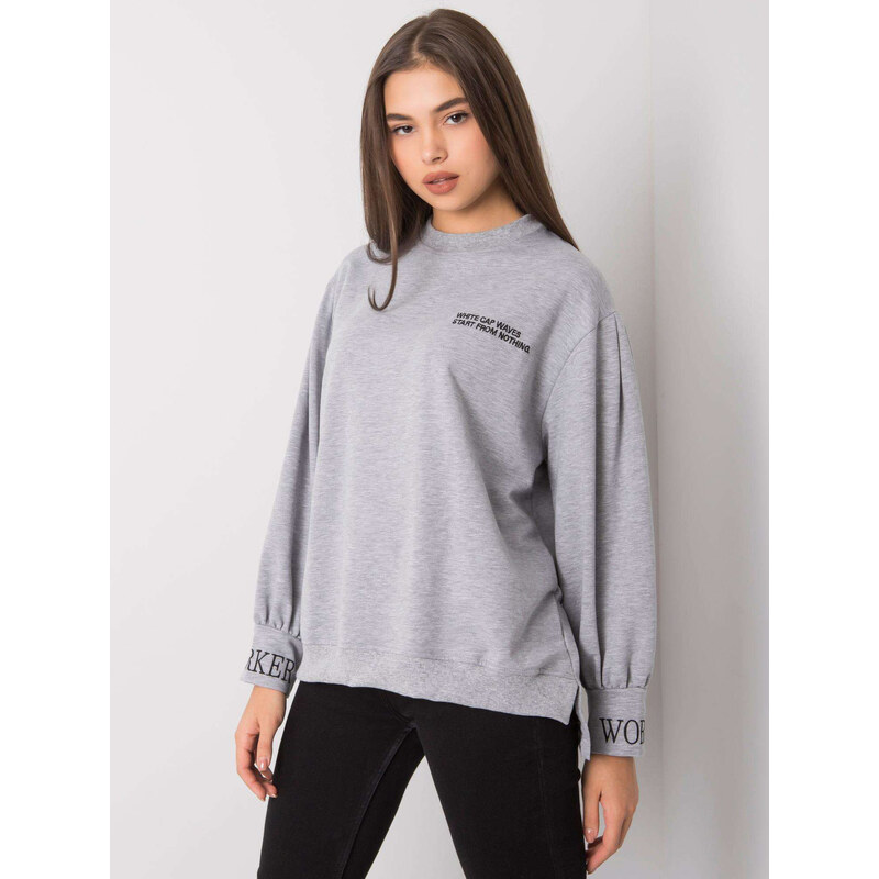 RELEVANCE Svetlo šedá dámska mikina s nápismi RV-BL-7164.51P-gray 57948268