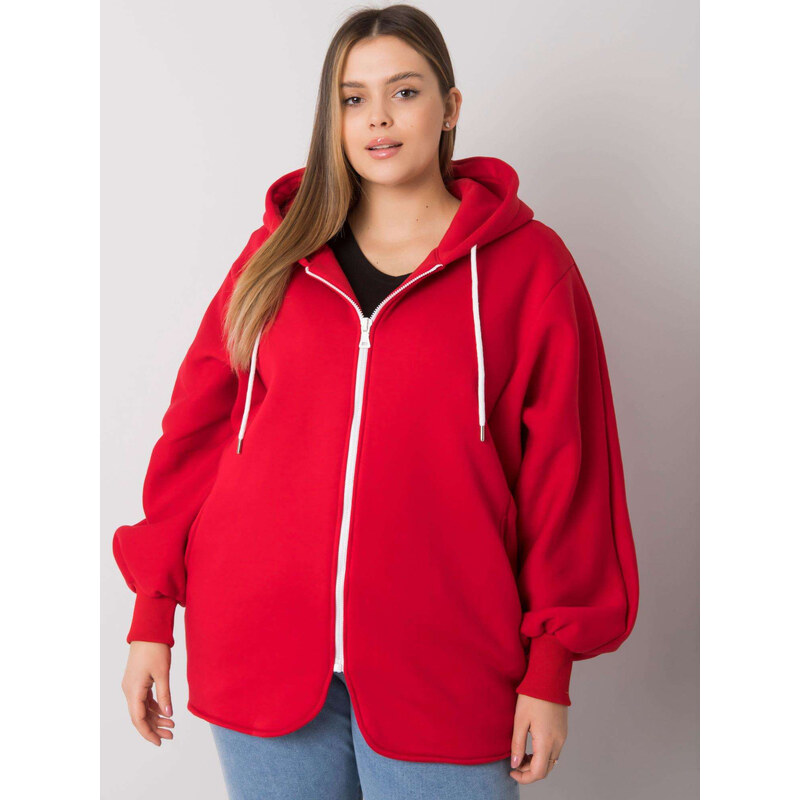 RELEVANCE Červená dámska mikina na zips s kapucňou RV-BL-7282.22P-red 57949086