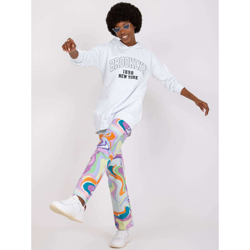 ITALY MODA Biela mikina Roxane s kapucňou a nápisom Brooklyn -DHJ-BL 57949499