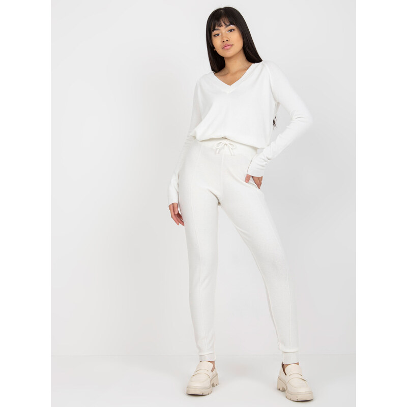 COCO ANGELO Smotanové pletené nohavice -VI-SP-20281.40P-ecru 37266375