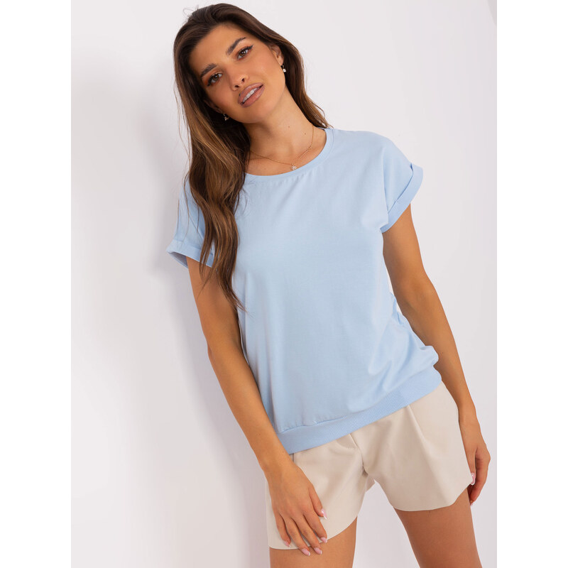 RELEVANCE Svetlomodré tričko so srdiečkom na chrbte RV-BZ-8836.86 57952341