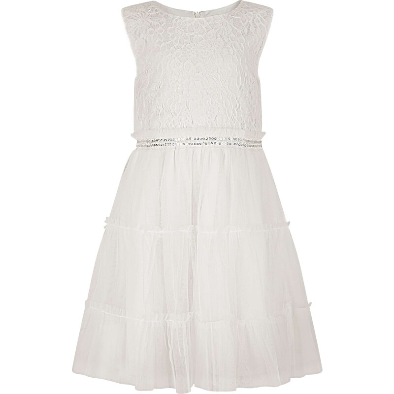 happy girls Šaty striebornosivá / biela 62937640