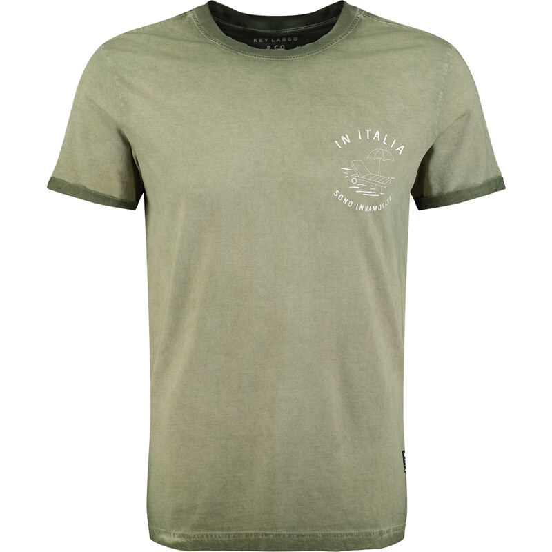Key Largo Tričko PAZZO tmavozelená / čierna / biela 62937658