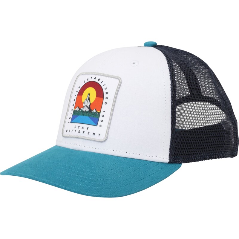 Iriedaily Čiapka Stonefinger azúrová / tmavomodrá / oranžová / biela 63176299