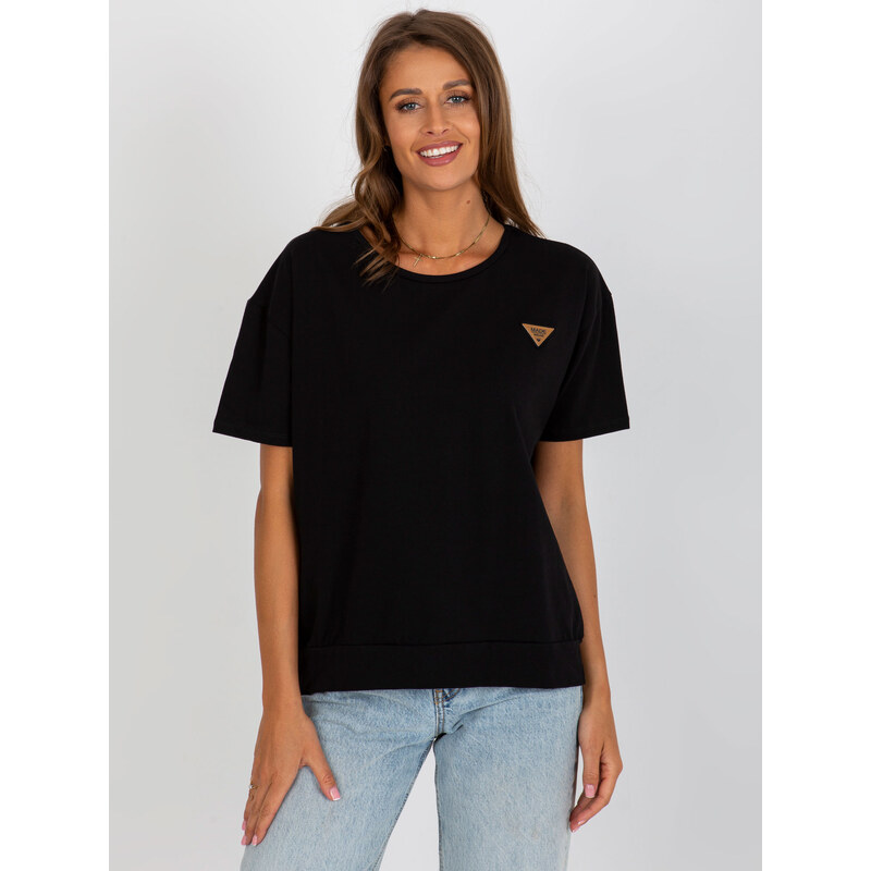 RELEVANCE Čierne dámske tričko s okrúhlym výstrihom RV-BZ-8826.22 57952110