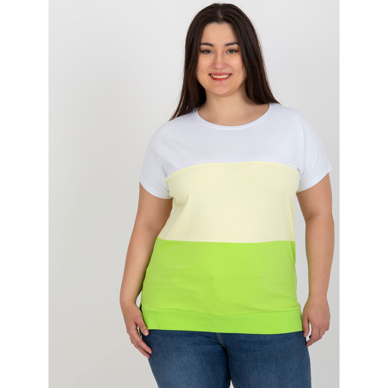 RELEVANCE Bielo-žlté pruhované tričko -RV-BZ-8778.48-white-yellow 57952201