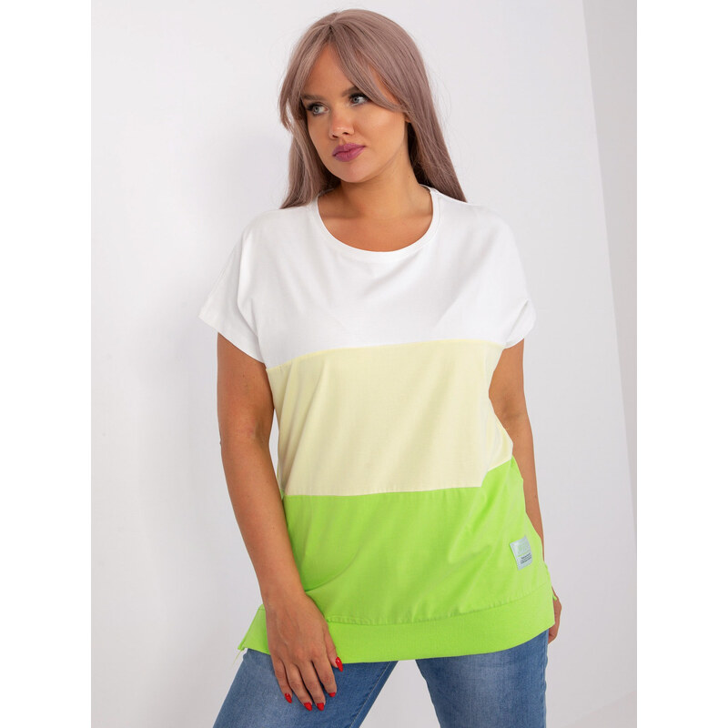 RELEVANCE Trojfarebné tričko - biela/žltá/limetková -RV-BZ-8940.28P 57952379