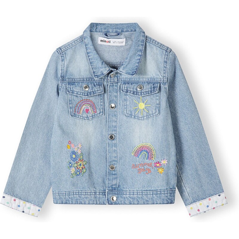 MINOTI Prechodná bunda modrá denim / žltá / oranžová / ružová 63068515