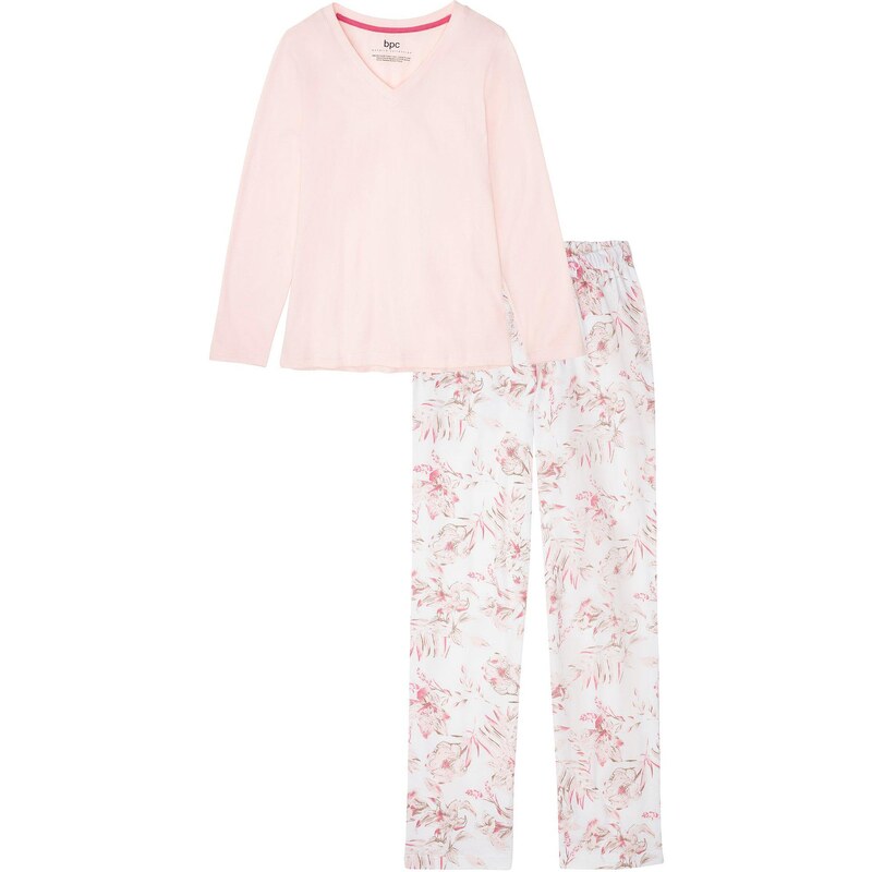 bonprix Pyžamo z čistej bio bavlny, farba biela 48958219