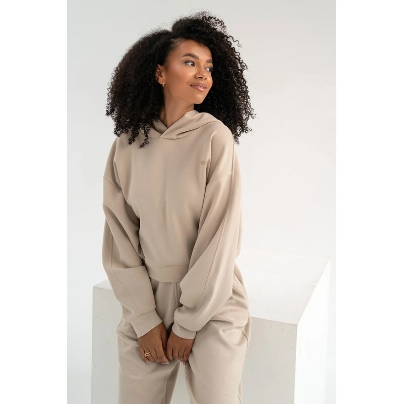 Mosquito Dámska tepláková mikina s kapucňou Chase Light Beige béžová, 62942243