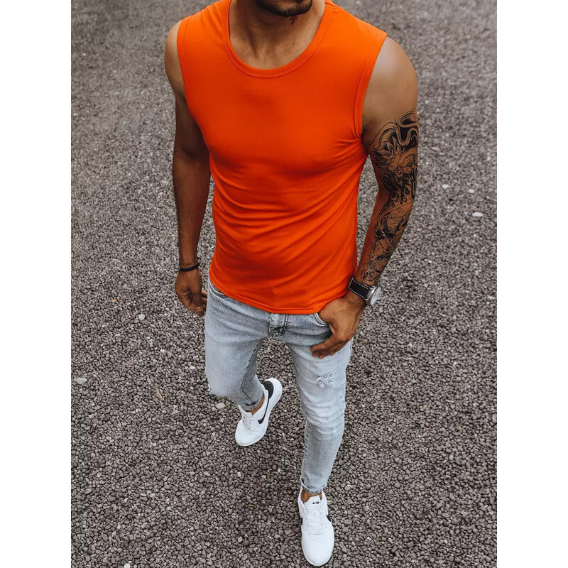 J.STYLE Oranžové jednofarebné pánske tielko RX4919 - Dstreet 62943327