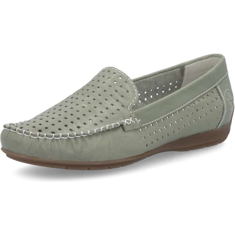 Dámske mokasíny RIEKER 40269-52 zelená S5 62945029