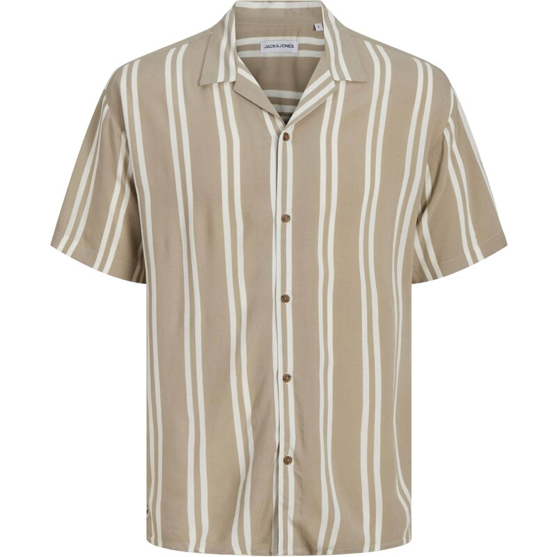 JACK & JONES Košeľa JJEJeff tmavobéžová / biela 62519618