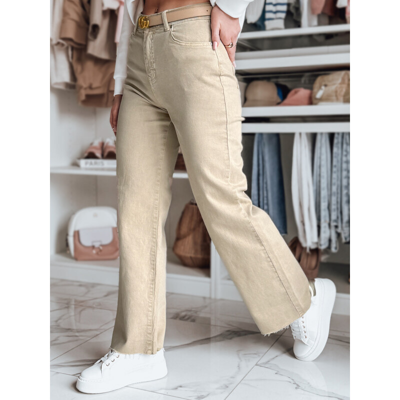 DStreet Dámske béžové rifle wide leg LUXEFLOW 64677675