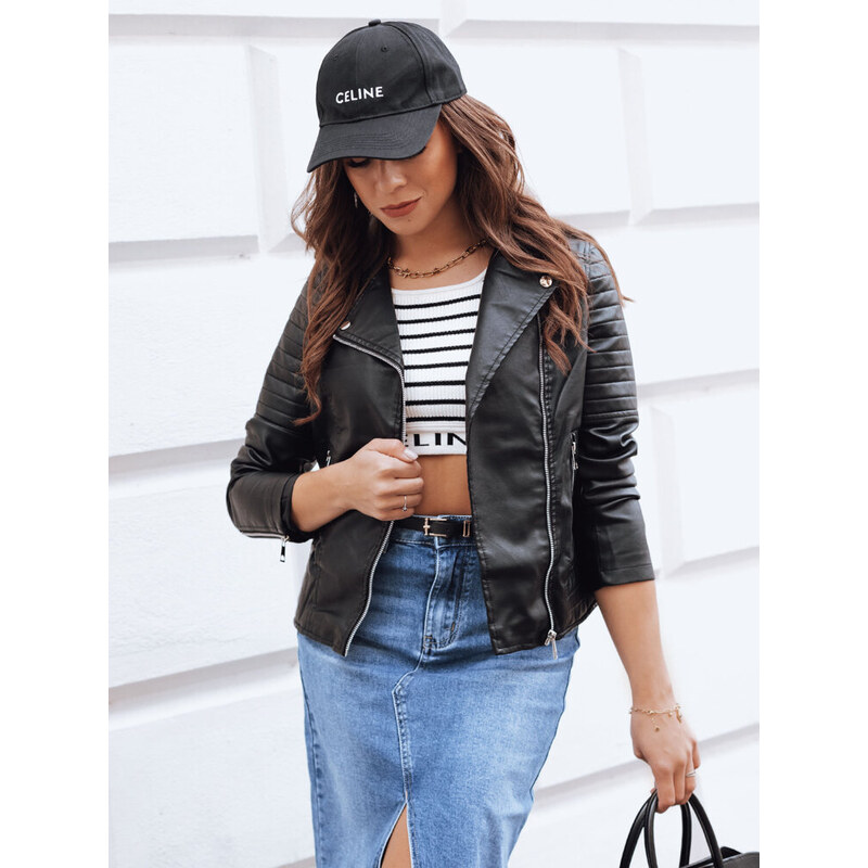 Dámska koženková bunda GLIMMERS Farba čierna DSTREET 64676298