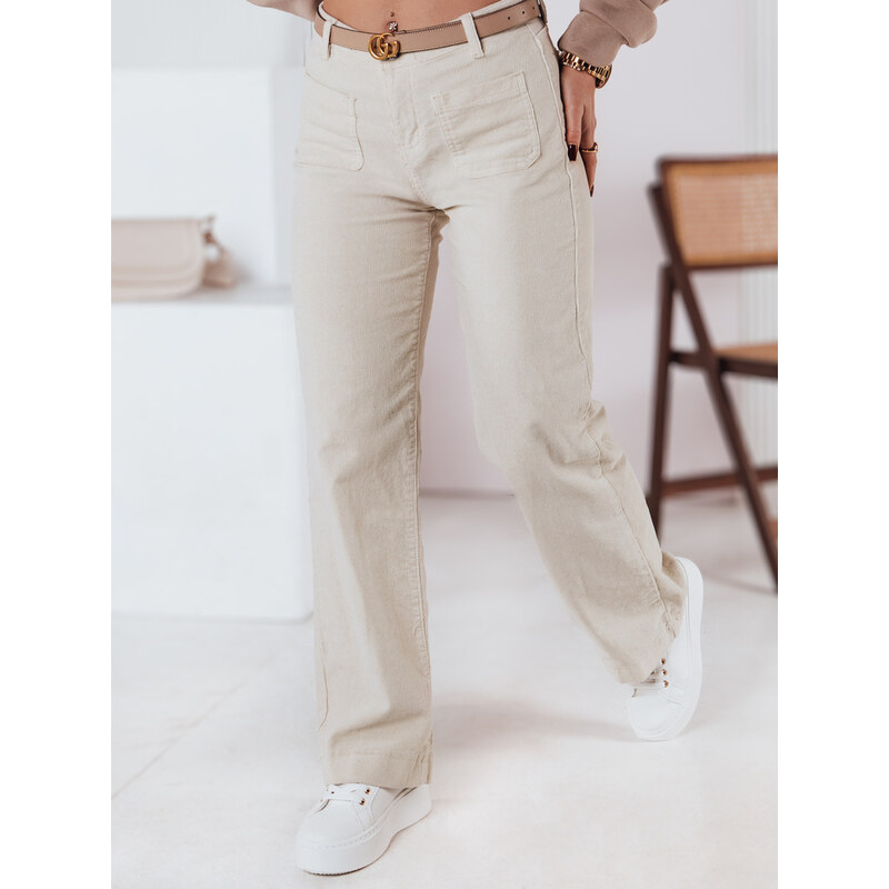 DStreet Dámske béžové štruksové nohavice WELVIA 65388886