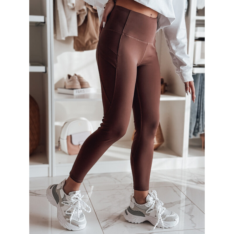 DStreet Dámske legíny s vysokým pásom FLEXION bordové 65388892