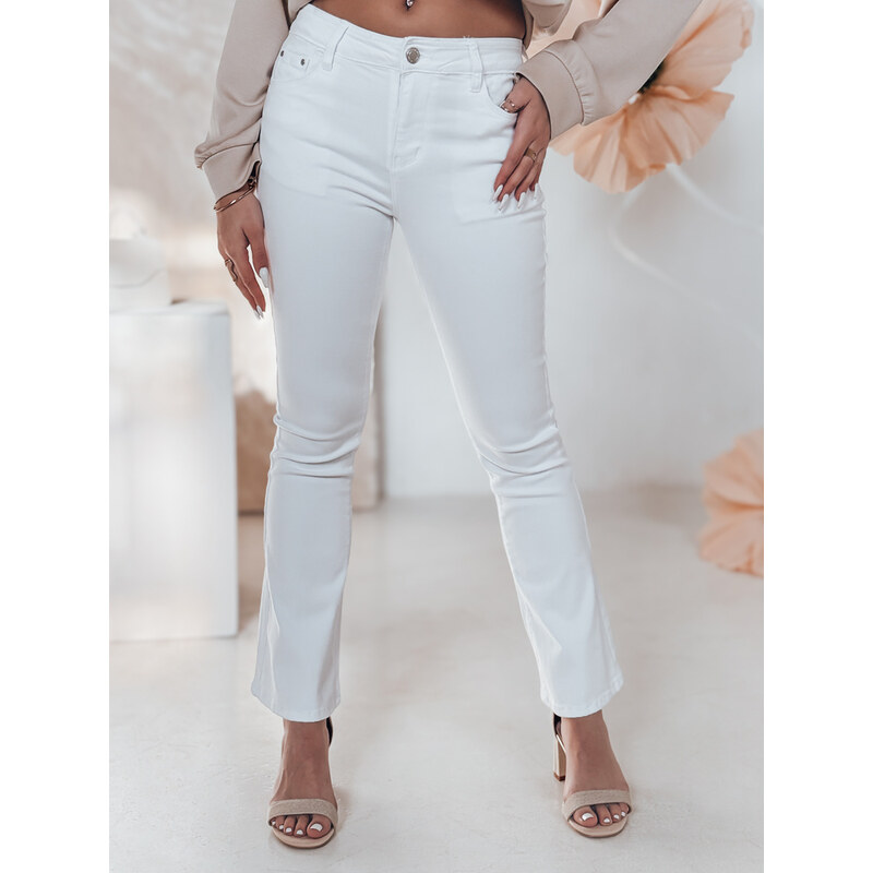 DStreet Dámske biele zvonové rifle ELVIRA 65388844