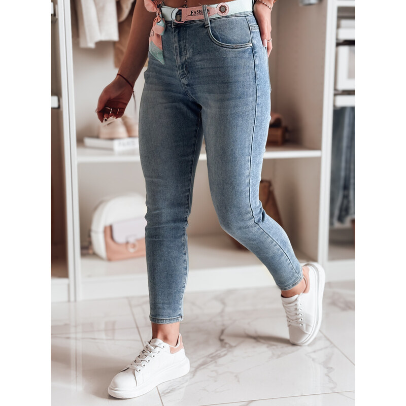 DStreet Dámske slim fit rifle s opaskom TRENDLINE 64672235