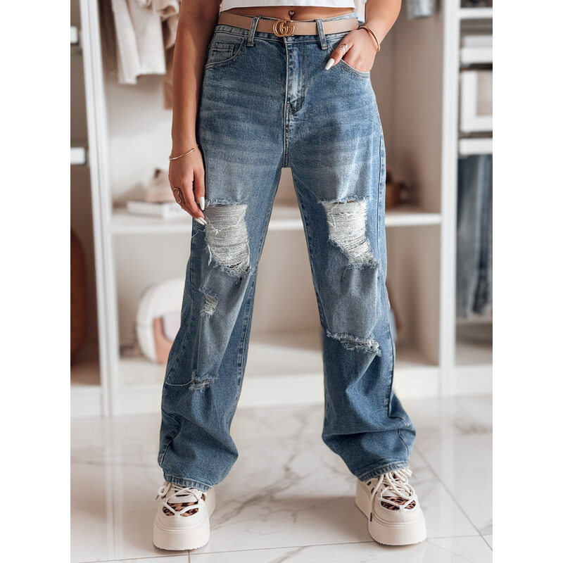 DStreet Dámske džínsy wide leg s dierami DEMARIP 65388879
