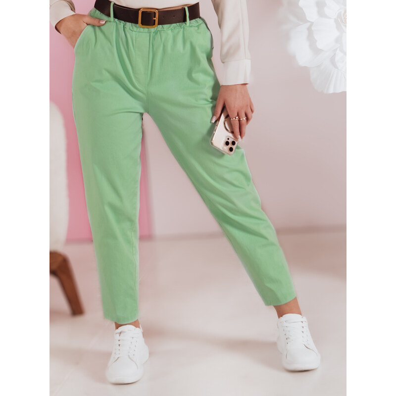 DStreet Dámske nohavice SOFELIA s pásom, svetlozelené 64676248