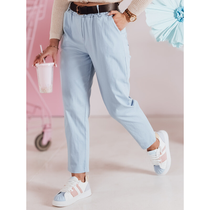 DStreet Dámske nohavice SOFELIA s pásom, svetlomodré 64676310