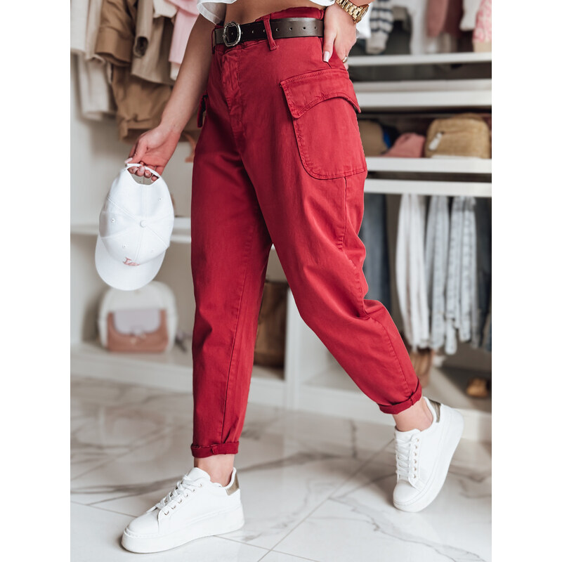 DStreet Dámske bordové baggy nohavice GOTRENDI 64677582