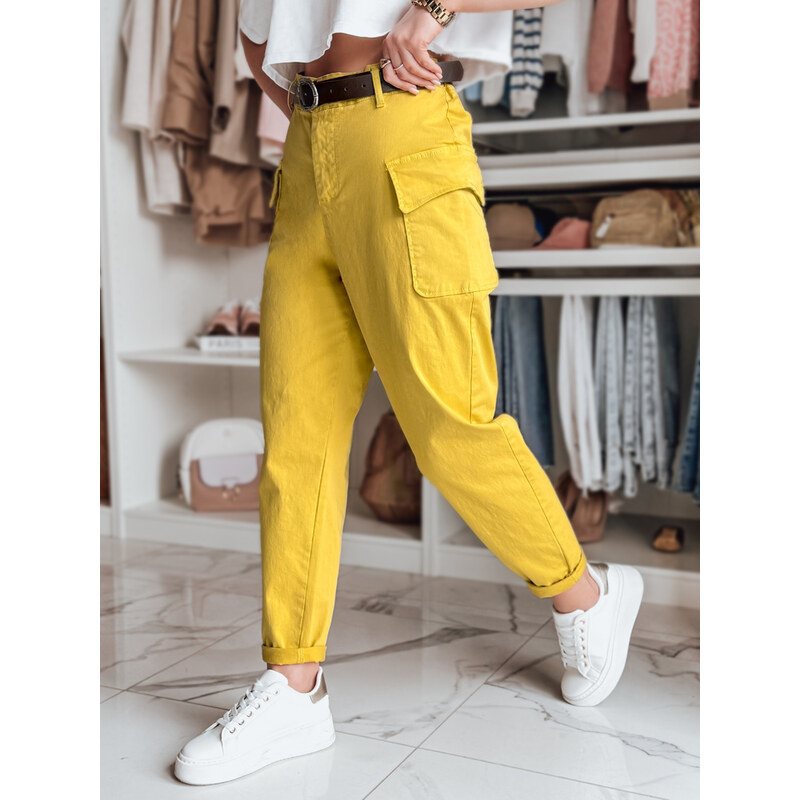 DStreet Dámske baggy nohavice GOTRENDI, horčicové 64678282