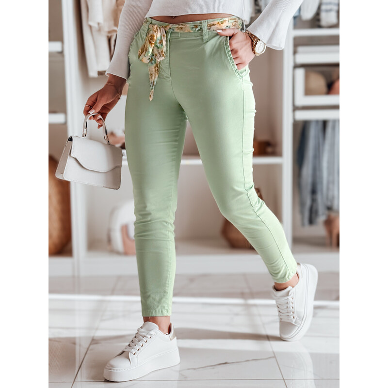 DStreet Dámske materiálové chinos nohavice s pásikom ROSSALI 65385187