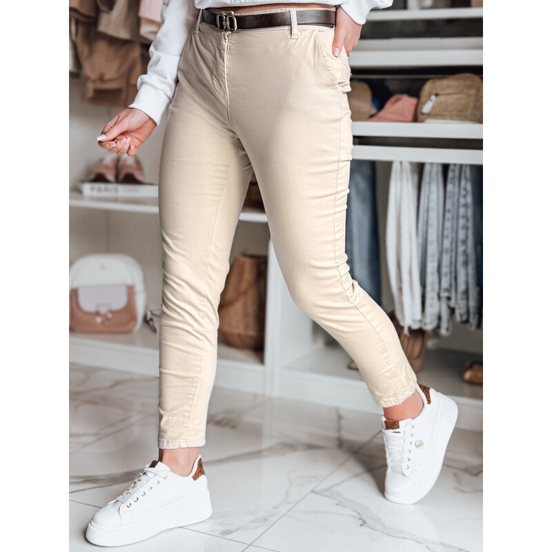 DStreet Dámske slim fit nohavice LINESKA s opaskom 64677687