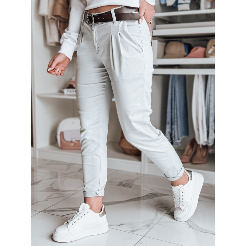 DStreet Dámske chinos nohavice MODELA s opaskom 64677873