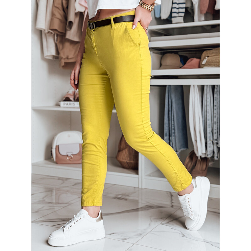 DStreet Dámske slim fit nohavice LINESKA s opaskom 64678055