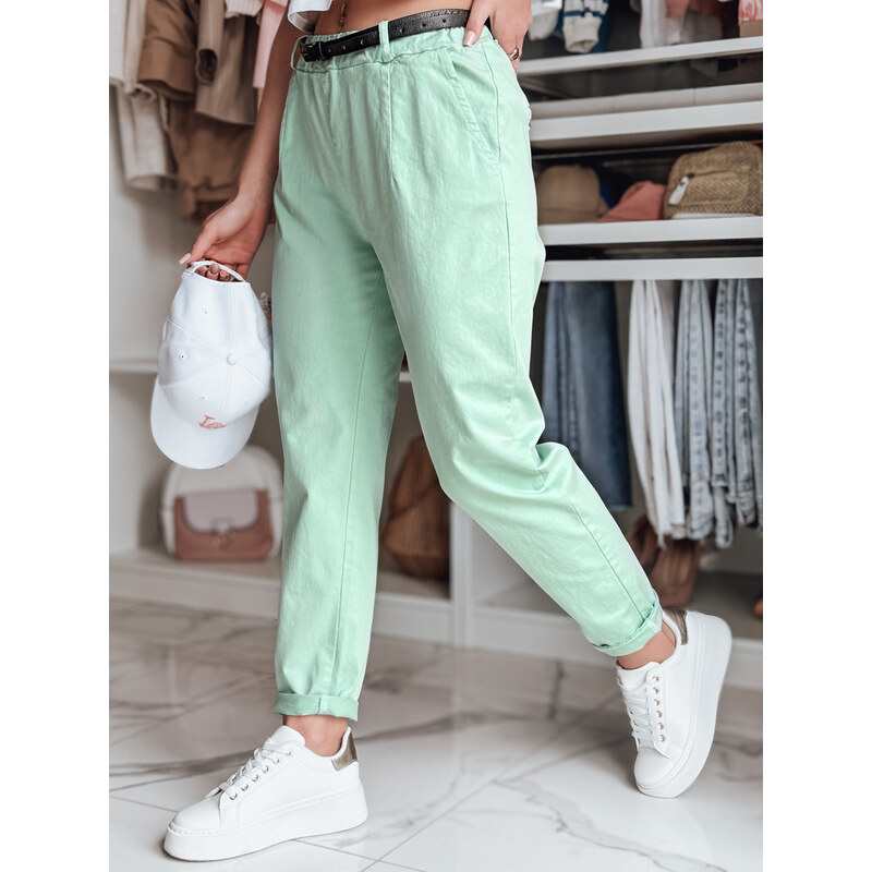 DStreet Dámske chino nohavice s pásom, mätové 64677591