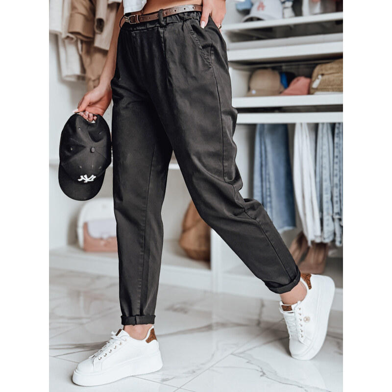 DStreet Dámske čierne chino nohavice s pásom 64677589