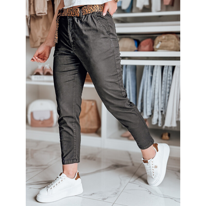 DStreet Čierne dámske nohavice s pásom MADELINA 64678593