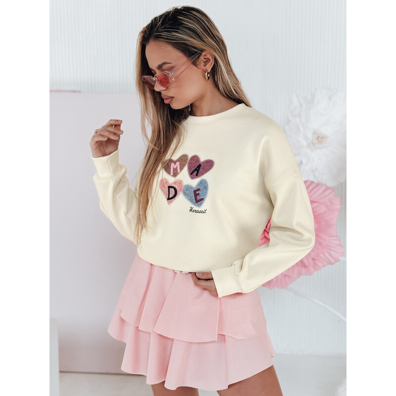 DStreet Dámska oversize mikina s potlačou srdiečok 64790121