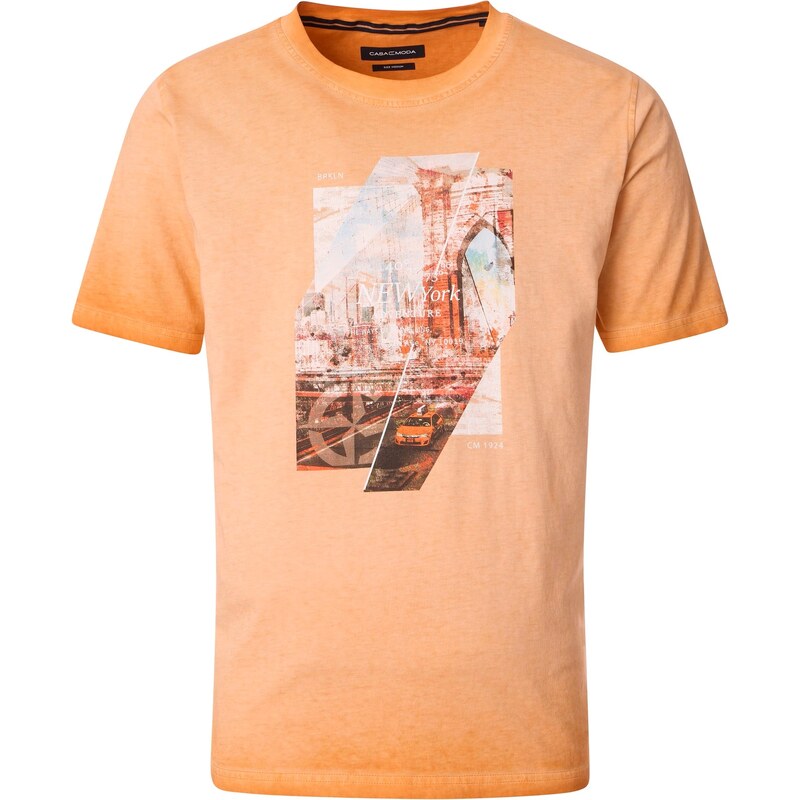 Pánske oranžové print tričko CASA MODA 62841481