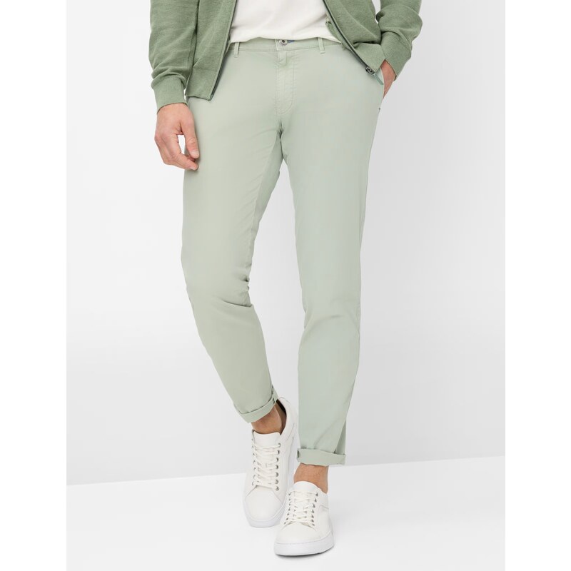 E-shop Pánske zelenkavé Triplestone flex chino nohavice BRAX slim fit