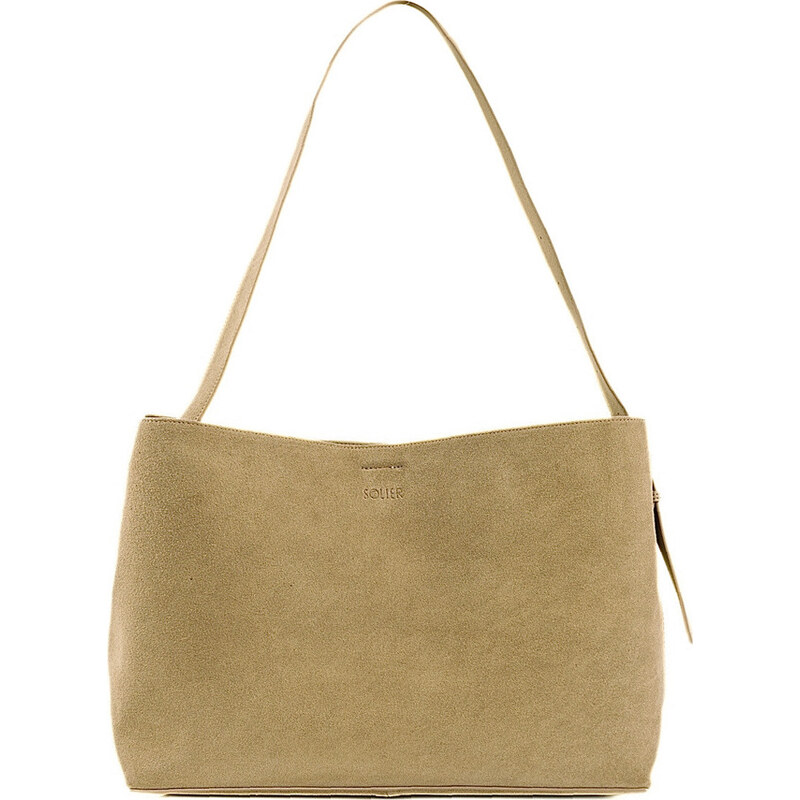 SOLIER Camel dámska semišová shopper kabelka FL39 MAYA CAMEL 89-8556-1 62954561