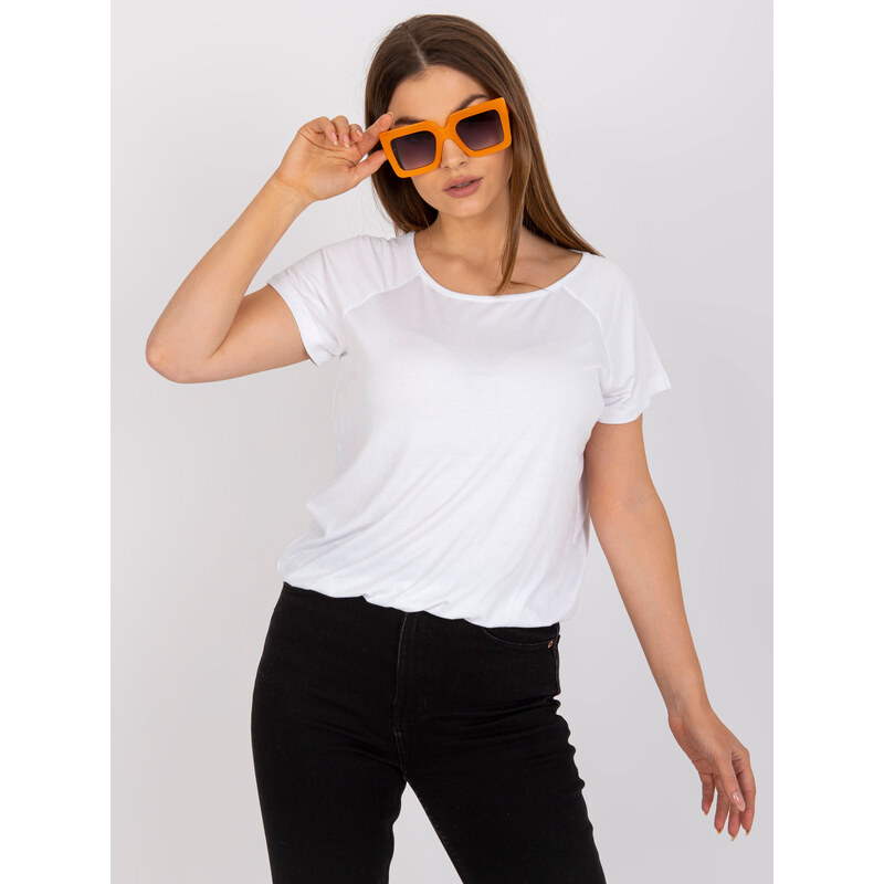 BASIC FEEL GOOD Biele tričko s prestrihom s mašľou na chrbte RV-BZ 32173066