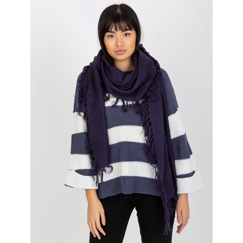 BASIC Tmavofialový šál so strapcami AT-SZ-1285.65P-dark purple 37113370