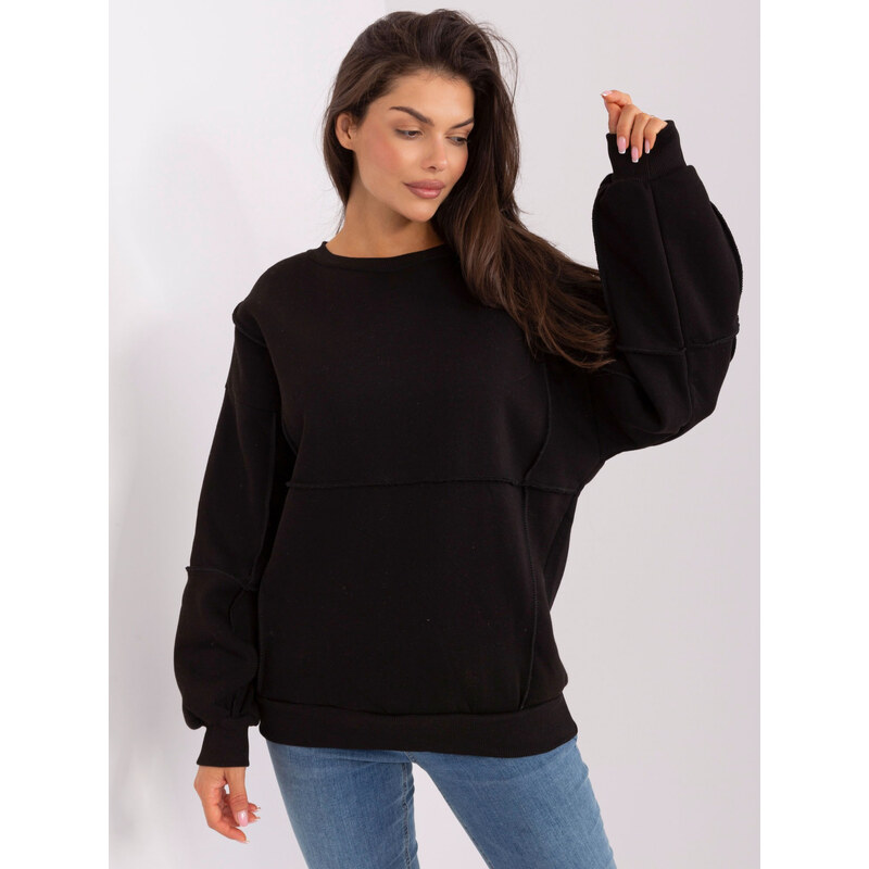 Čierna basic mikina bez kapucne -EM-BL-763.00P-čierna 44525658