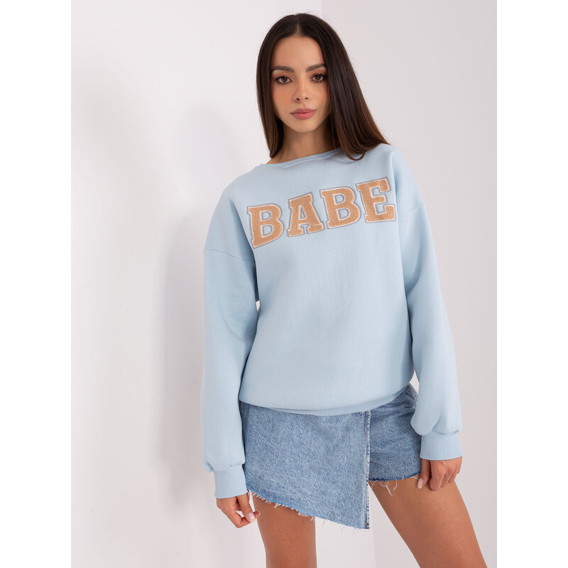 BASIC Svetlomodrá oversize mikina BABE -EM-BL-617-11.32-svetlo modrá 45893501