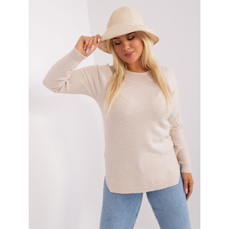 BASIC Svetlobéžový vzorovaný sveter PM-SW-PM-3905.13-light beige 45941442