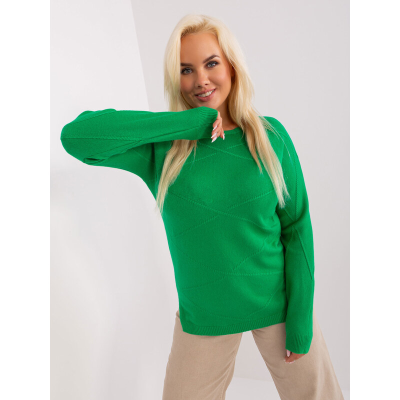 BASIC Zelený vzorovaný sveter PM-SW-PM-3905.13-green 45941450