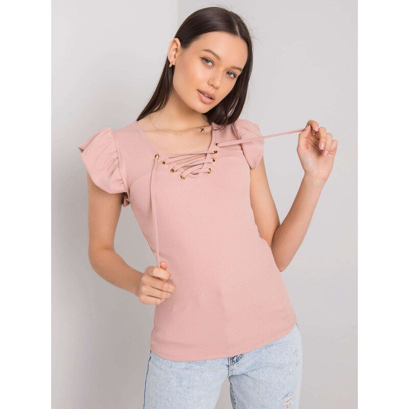 ITALY MODA Púdrové tričko Weverly DHJ-BZ-13301.34P-powder pink 57947747